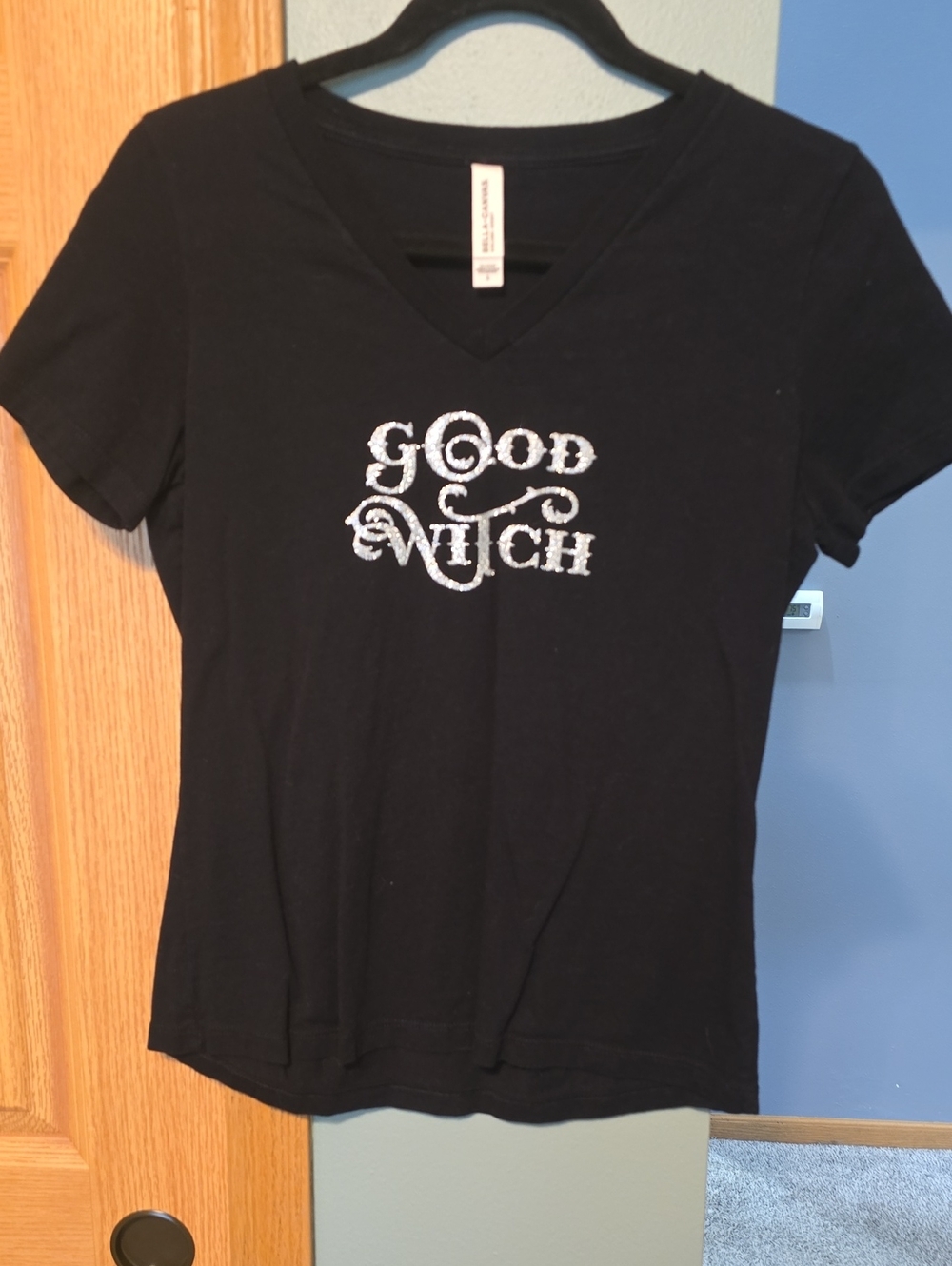 Bella Canvas Black V-Neck 'Good Witch' Graphic Tee